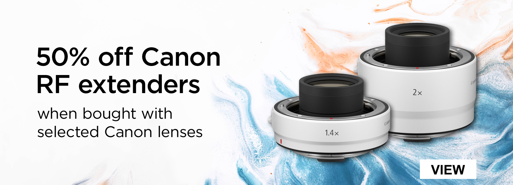 50% off Canon RF extenders when bought with selected Canon lenses